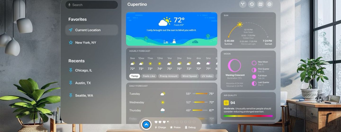 CARROT Weather объявила, что приложение будет доступно на Apple Vision Pro