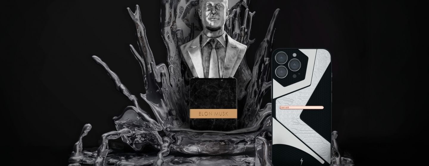 Caviar представила бюст Илона Маска и iPhone 13 Pro из деталей Tesla