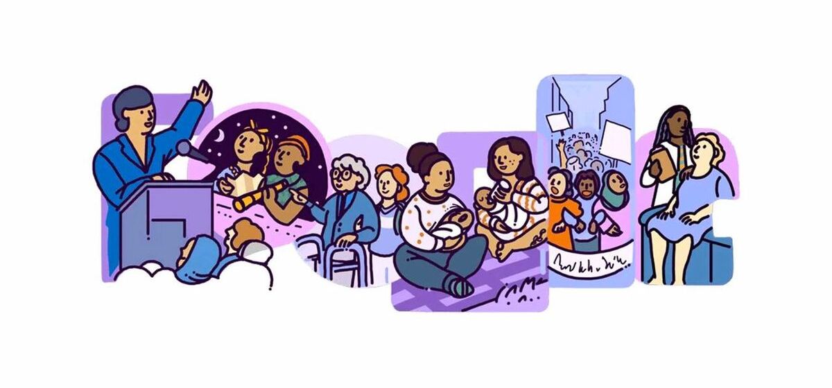 Google отмечает Международный женский день в 2023 году дудлом и пасхальным яйцом на домашней странице