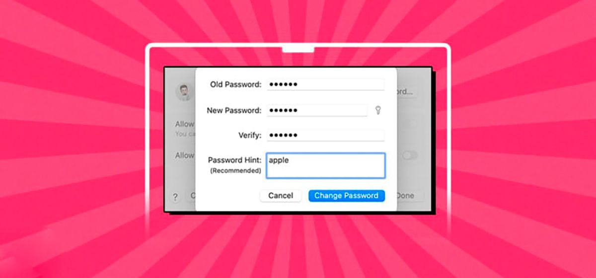 Как изменить пароль для входа на Mac?