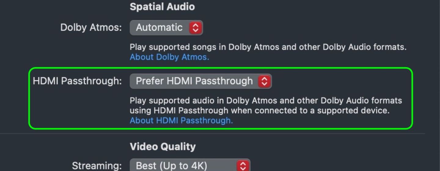 macOS Sequoia підтримує HDMI Passthrough для контенту Dolby Atmos