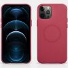 Кожаный чехол i-Carer Original Red для iPhone 12 | 12 Pro