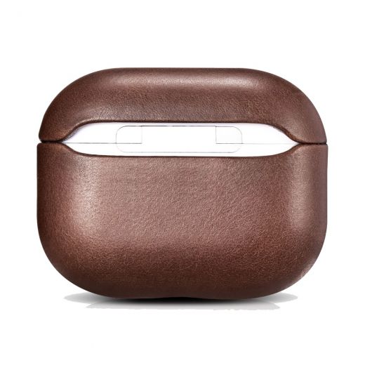 Кожаный чехол i-Carer Genuine Leather Full Edge Case Brown для AirPods 3