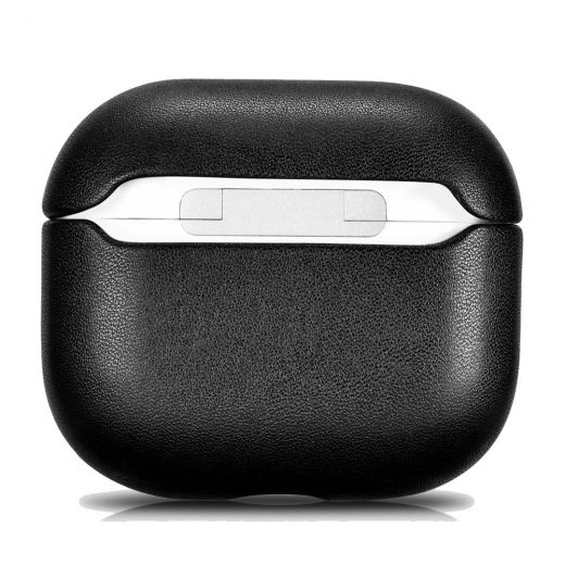 Кожаный чехол i-Carer PU Leather Full Edge Case Black для AirPods 3