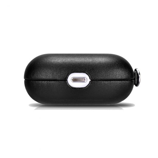 Шкіряний чохол i-Carer PU Leather Case with Wrist Strap Black для AirPods 3