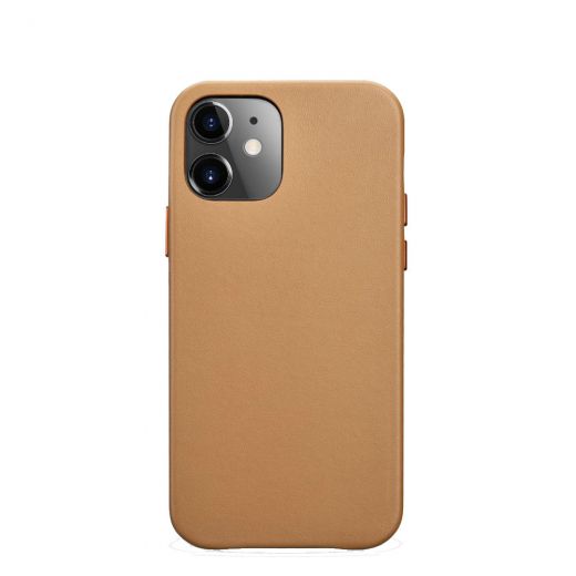 Кожаный чехол i-Carer Original Brown для iPhone 12 | 12 Pro