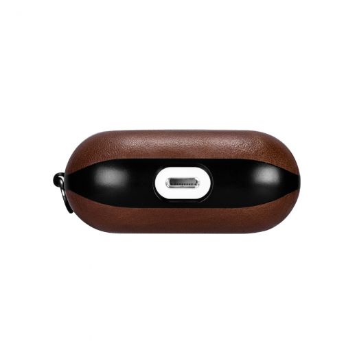 Кожаный чехол i-Carer Genuine Leather Case with Metal Hook Brown для  AirPods 3