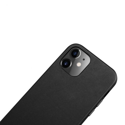 Шкіряний чохол i-Carer Original Black для iPhone 12 | 12 Pro