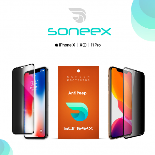 Захисне скло антишпигун Soneex Anti-Peep для iPhone 11 Pro/XS