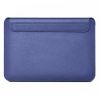Чехол из натуральной кожи WIWU Skin Pro Geniunie Leather Sleeve Series Blue для MacBook Air 13.6" (2022 | M2) | Pro 13" (2018 | 2019 | 2020 | M1) | Air 13" (2020 | M1)