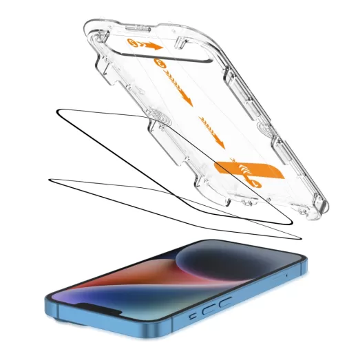 Захисне скло з аплікатором Tech-Protect Quick Set+ 2 шт. Black для iPhone 13 | 13 Pro | 14 | 16e