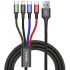 USB кабель Baseus Fast 4-in-1 Cable For Lightning | Type-C(2) | Micro 3.5A 1.2m Black (CA1T4-B01)