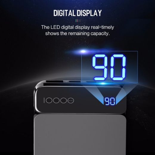 Повербанк (Внешний аккумулятор) Rock P39 Power Bank with Digital Display 10000mAh Grey