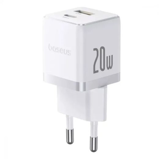 Швидка зарядка Baseus Palm Type-C+USB 20W White (P10111608213-00)															
