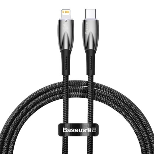 Кабель Baseus Glimmer Series Fast Charge USB-C to Lightning 1 метр Black (CADH000001)