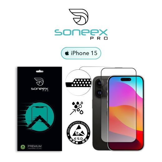 Захисне скло Soneex Pro 2.5D Full Screen 0.26mm для iPhone 15