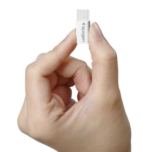 Адаптер Spigen Essential CAMC2 Micro-USB to USB-C White (SGP11881)