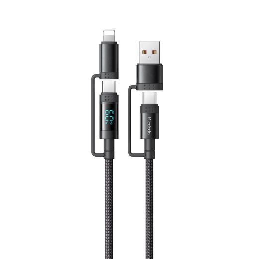 Кабель Mcdodo [CA-1990] 4 в 1 Travel Data Cable USB-C/USB to USB-C/Lightning 60W 1.2м Black