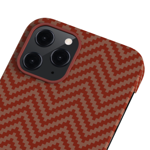 Чехол Pitaka MagEZ Red | Orange Herringbone для iPhone 12 Pro Max (KI1207PM)
