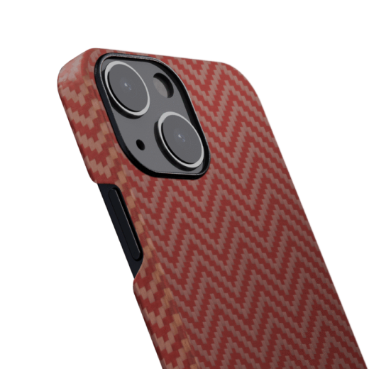 Карбоновий чохол Pitaka MagEZ Case 2 Red/Orange (Herringbone) для iPhone 13
