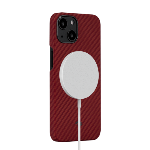 Карбоновый чехол Pitaka MagEZ Case 2 Red/Orange (Twill) для iPhone 13 (KI1309M)