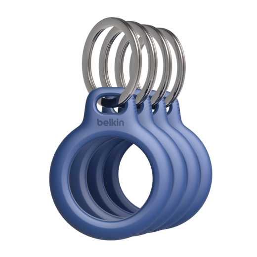 Чохол з кільцем Belkin Secure Holder with Key Ring Blue 4-Pack для AirTag (MSC001btBL)