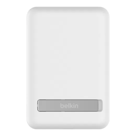 Павербанк (Зовнішній акумулятор) з бездротовою зарядкою Belkin Magnetic Wireless Power Bank 5000мАг + Stand White (BPD004btWT)