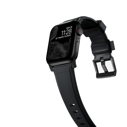 Силіконовий ремінець Nomad Rugged Band Black Rubber / Black Hardware для Apple Watch 41mm | 40mm