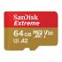 Карта пам’яті SanDisk microSDXC Extreme V30 64GB C10 UHS-I U3 + SD адаптер (SDSQXA2-064G-GN6AA)