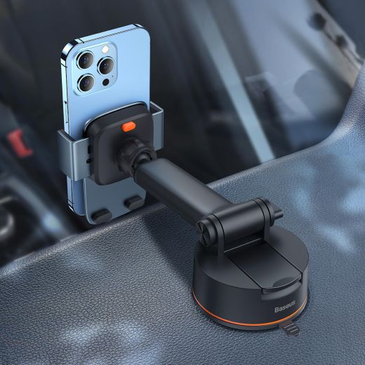 Тримач для телефону в машину Baseus Easy Control Clamp Car Mount Holder Pro (Suction Cup Version) Black (SUYK020001)