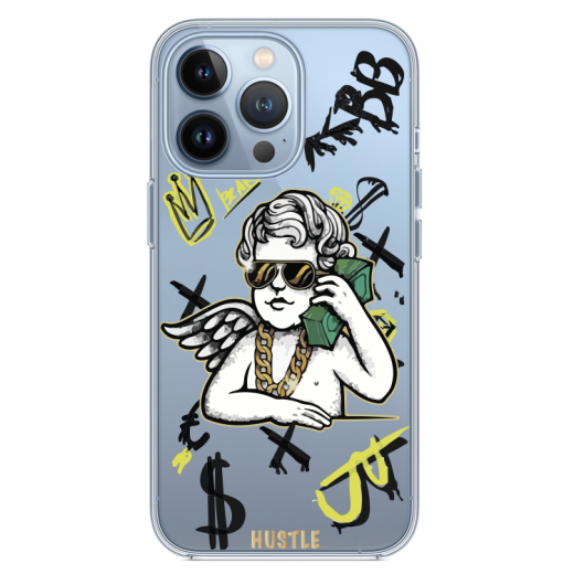 Прозрачный чехол Hustle Case Bussines Angel Clear для iPhone 13 Pro Max