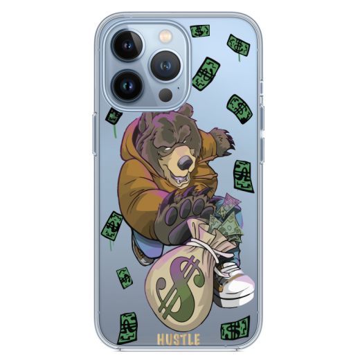 Прозрачный чехол Hustle Case Bear Clear для iPhone 13 Pro Max