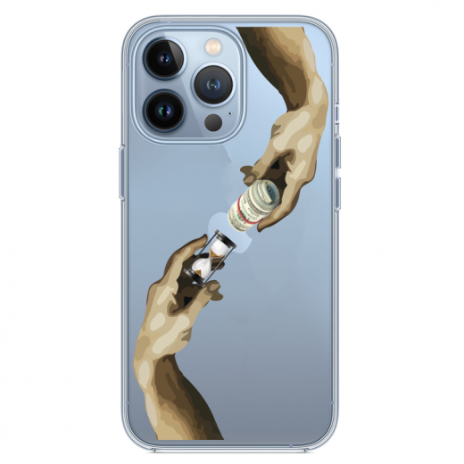 Прозорий чохол Hustle Case Hands Time=Money Clear для iPhone 13 Pro