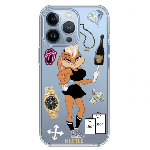 Прозрачный чехол Hustle Case Bucks Bunny Lola Custom Clear для iPhone 13 Pro Max