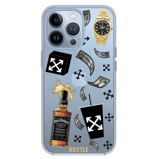 Прозрачный чехол Hustle Case Jack Daniels Clear для iPhone 13 Pro