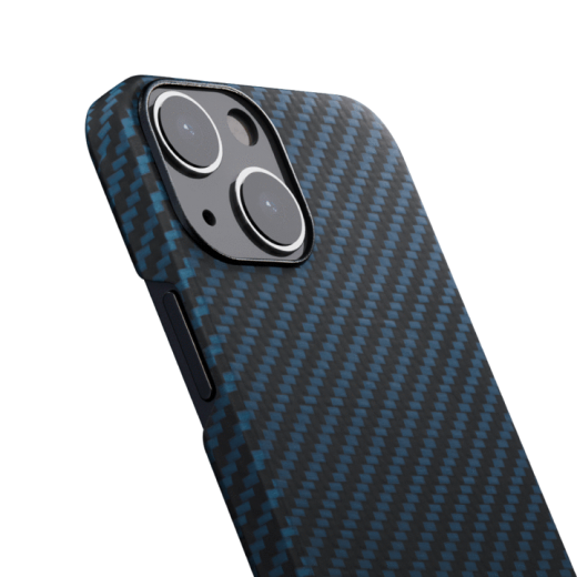 Карбоновий чохол Pitaka MagEZ Case 2 Black/Blue (Twill) для iPhone 13 mini