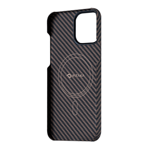 Карбоновый чехол Pitaka MagEZ Case 2 Black/RoseGold (Twill) для iPhone 13 Pro Max (KI1306PM)