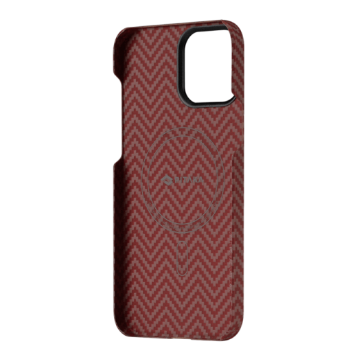 Карбоновый чехол Pitaka MagEZ Case 2 Red/Orange (Herringbone) для iPhone 13 Pro Max (KI1307PM)