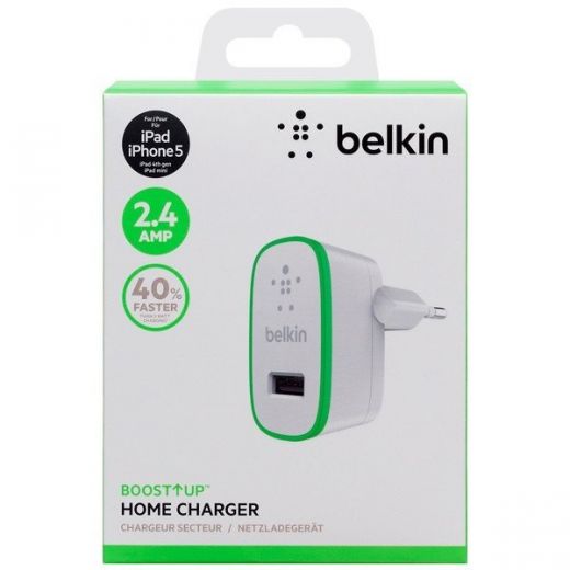 Мережевий зарядний пристрій Belkin USB Home Charger (USB 2.4Amp), White (F8J040vfWHT)