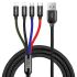 USB кабель Baseus Fast 4-in-1 Cable For lightning(2) | Type-C | Micro 3.5A 1.2m Black (CA1T4-A01)