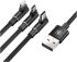 USB кабель Baseus 3-in-1 MVP Mobile game Cable USB (Lightning | MicroUSB) 3.5A 1.2M Black (CAMLT-WZ01)