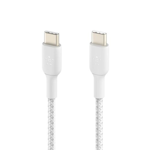 Кабель Belkin BoostCharge Braided USB-C to USB-C Cable 60W 2 метра White (CAB004bt2MWH)