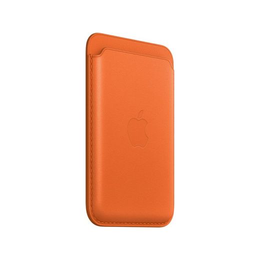 Шкіряний чохол-гаманець з локатором Apple Leather Wallet with MagSafe Orange (MPPY3) для iPhone 12 | 13 | 14