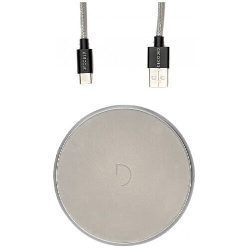 Беспроводная зарядка Decoded Wireless 10W (7.5W) USB-C кабель 1.2 м Grey-Silver (D9WC2SRGY)