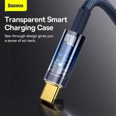 Кабель Baseus Explorer Series Auto Power Off USB-A to Type-C Cable 100W 1м Blue (CATS000203)