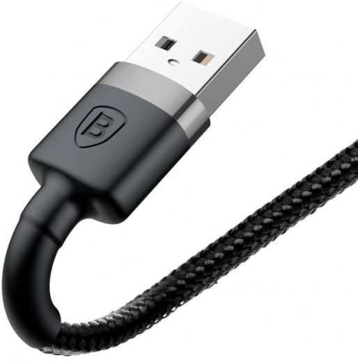 Кабель Baseus Cafule USB 2.0 to Lightning 2.4A 1m Black/Grey (CALKLF-BG1)