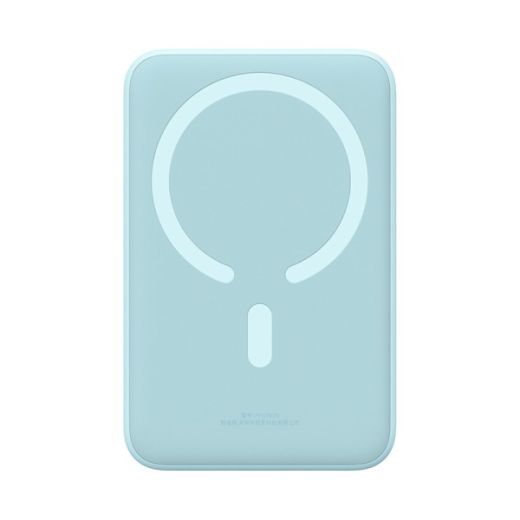 Павербанк (Зовнішній акумулятор) Baseus Airpow Magnetic Mini Wireless Fast Charge Power Bank 20000mAh 20W Blue - With Simple Series Charging Cable Type-C to Type-C (20V/3A) 30cm White