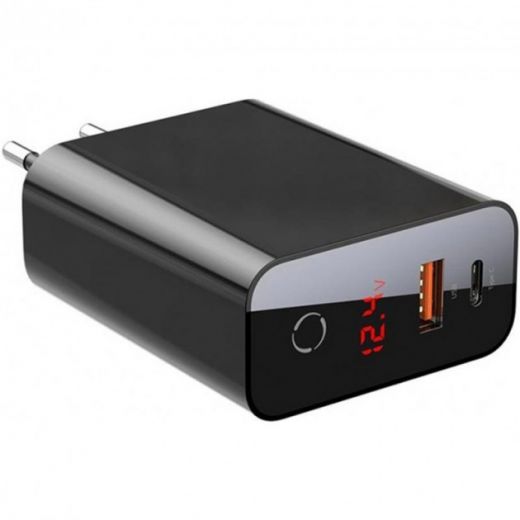 Зарядний пристрій Baseus Speed PPS Smart Shutdown Digital Display touch charger C+U 45W EU Black (CCFSEU907-01)