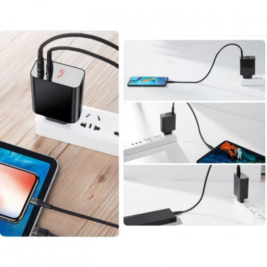 Зарядное устройство Baseus Speed PPS Smart Shutdown Digital Display touch charger C+U 45W EU Black (CCFSEU907-01)