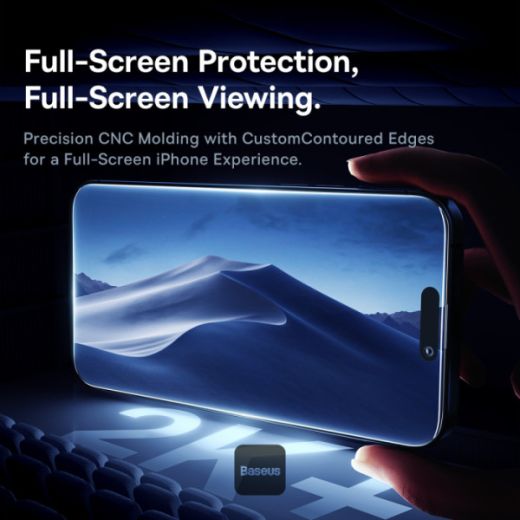 Захисне скло Baseus Sapphire Series Full-Coverage HD Clear для iPhone 16 Pro (P60057506203-00)